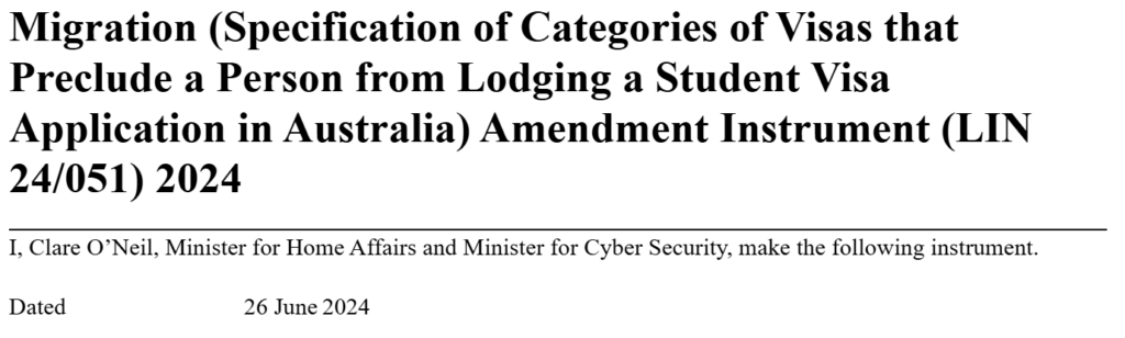 New Restrictions on Student Visa Applications Commencing 1 July 2024 1 image 3