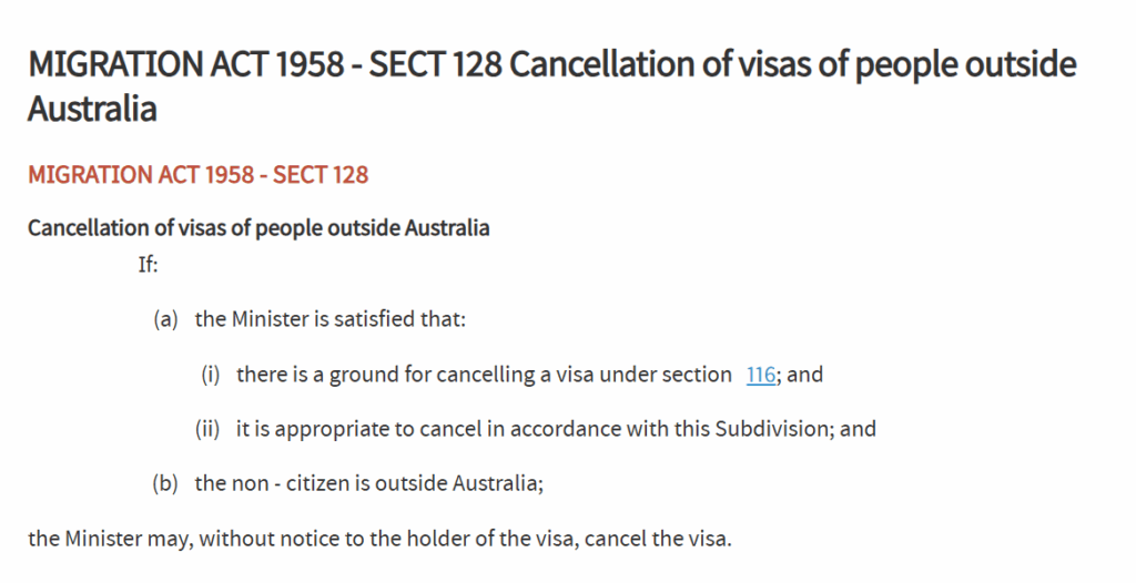 Case Study: How We Successfully Reinstated a Cancelled Visa Under Section 128 of the Migration Act 1958