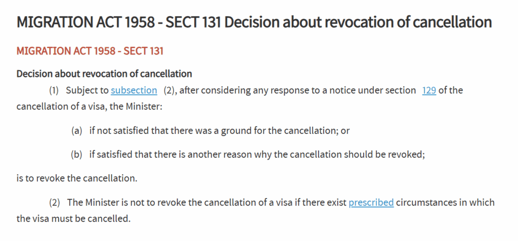 Case Study: How We Successfully Reinstated a Cancelled Visa Under Section 128 of the Migration Act 1958
